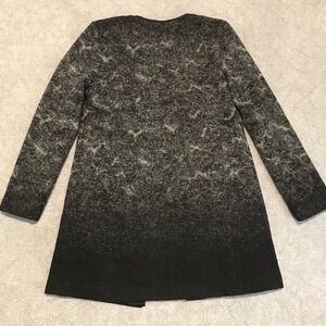 EILEEN FISHER Jacket Women Small Black Ombre Felted Wool Coat Open Front